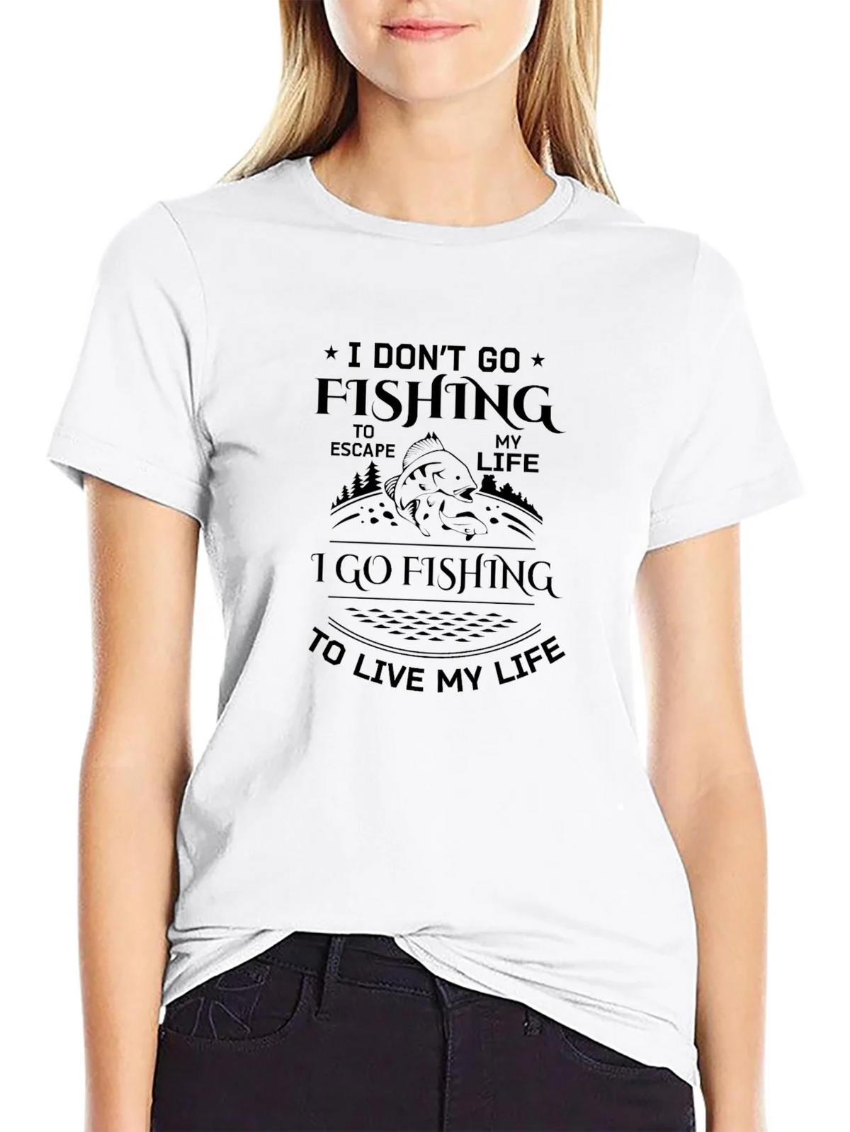 Fishing T-Shirt: I Dont Go To Escape I Go To Live product image 8