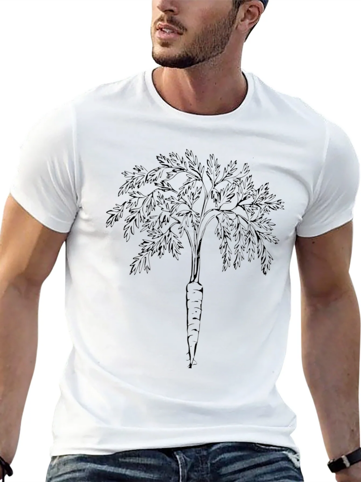 Carrot Tree Black T-Shirt - Unique Botanical Print product image 12