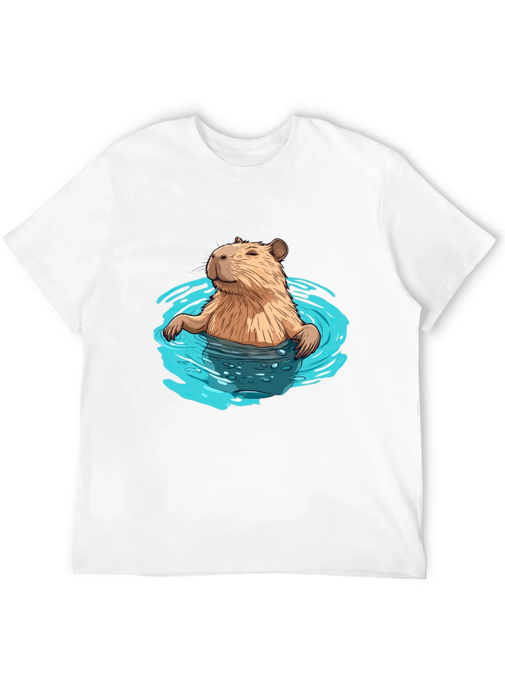 Capybara in Water Black T-Shirt product image 9