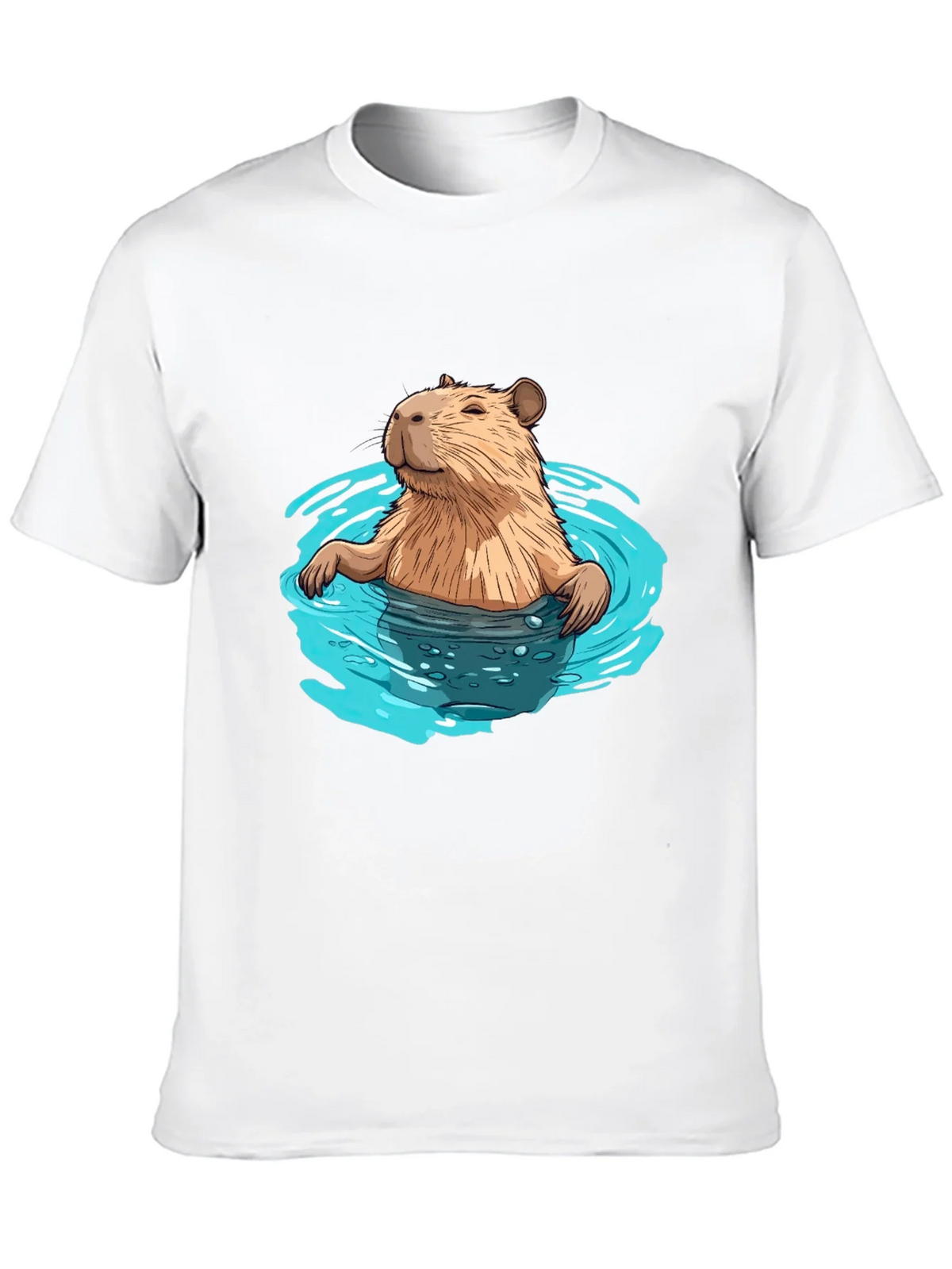 Capybara in Water Black T-Shirt product image 8