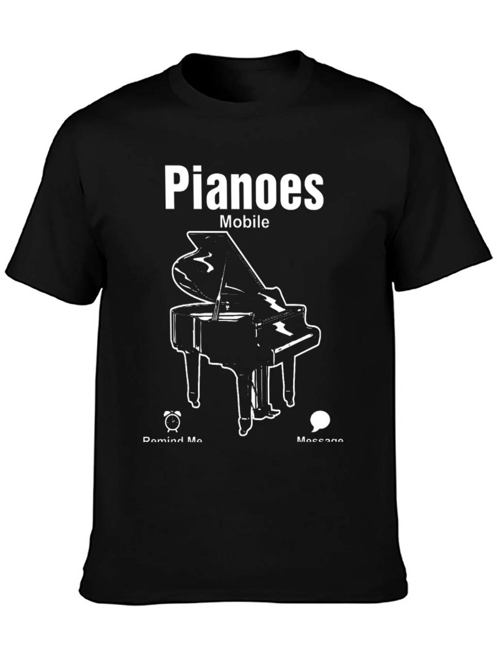 Pianoes Mobile Black T-Shirt product image 3