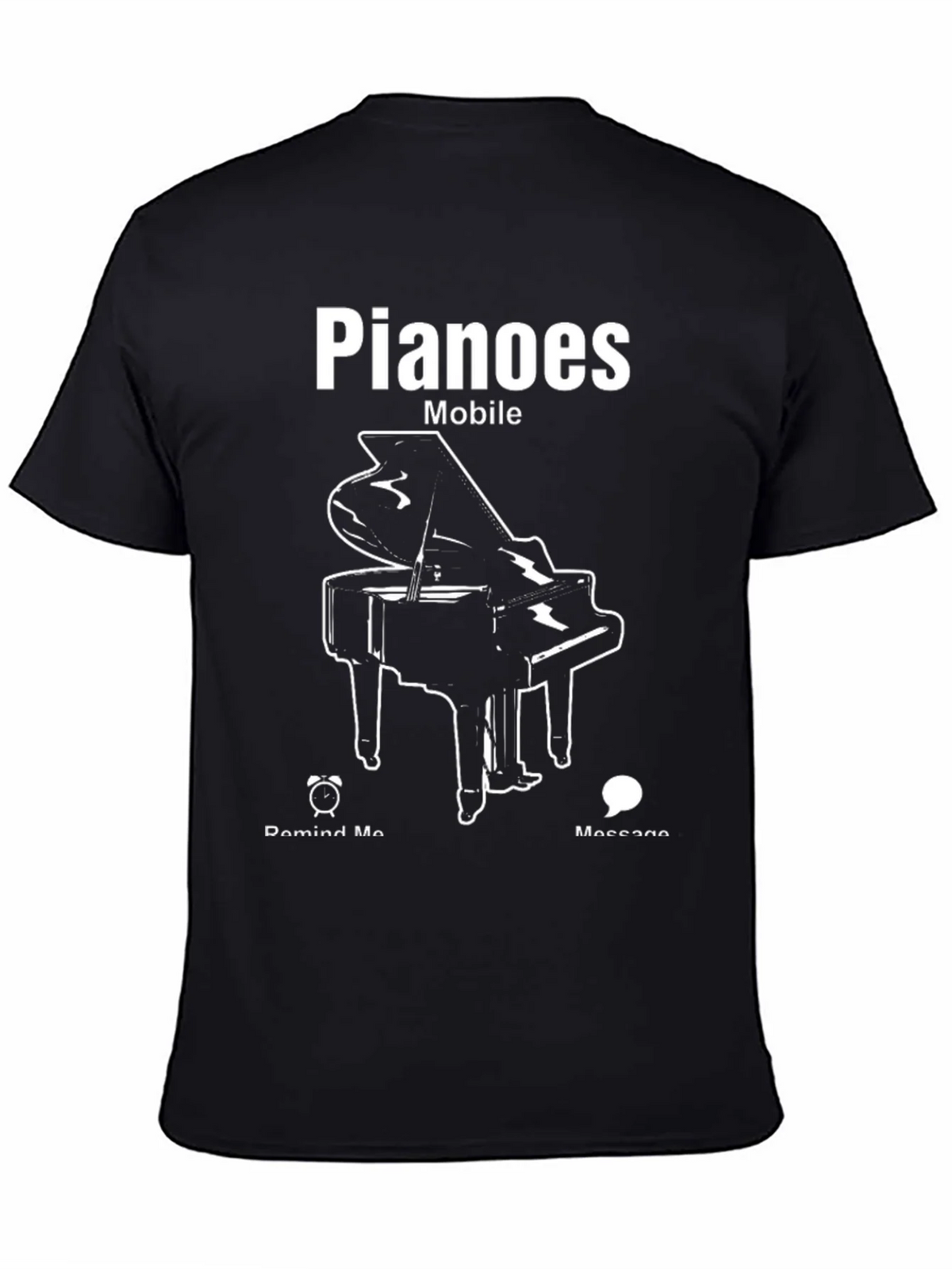 Pianoes Mobile Black T-Shirt product image 4