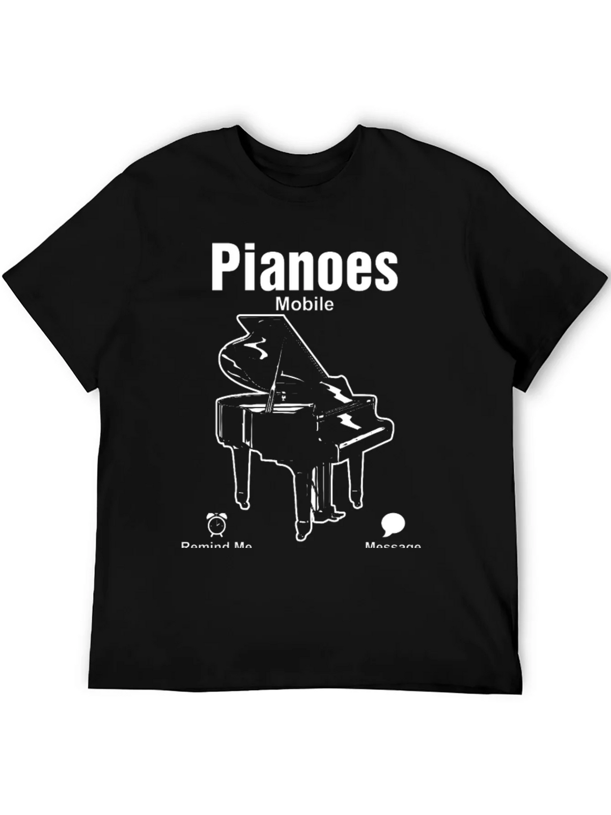 Pianoes Mobile Black T-Shirt product image 5