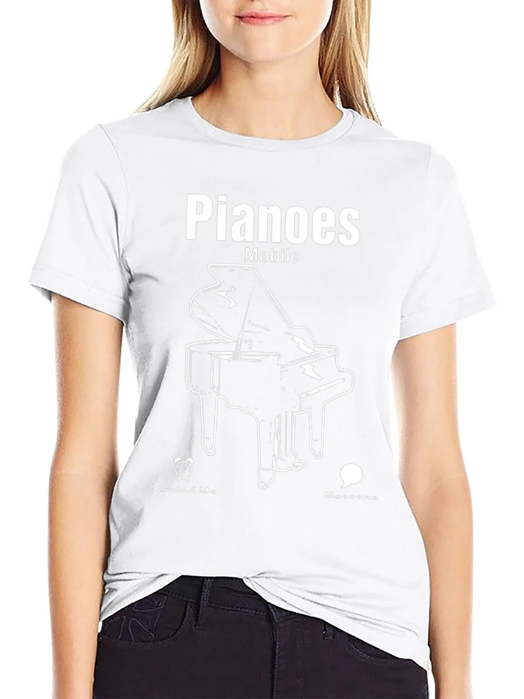 Pianoes Mobile Black T-Shirt product image 8