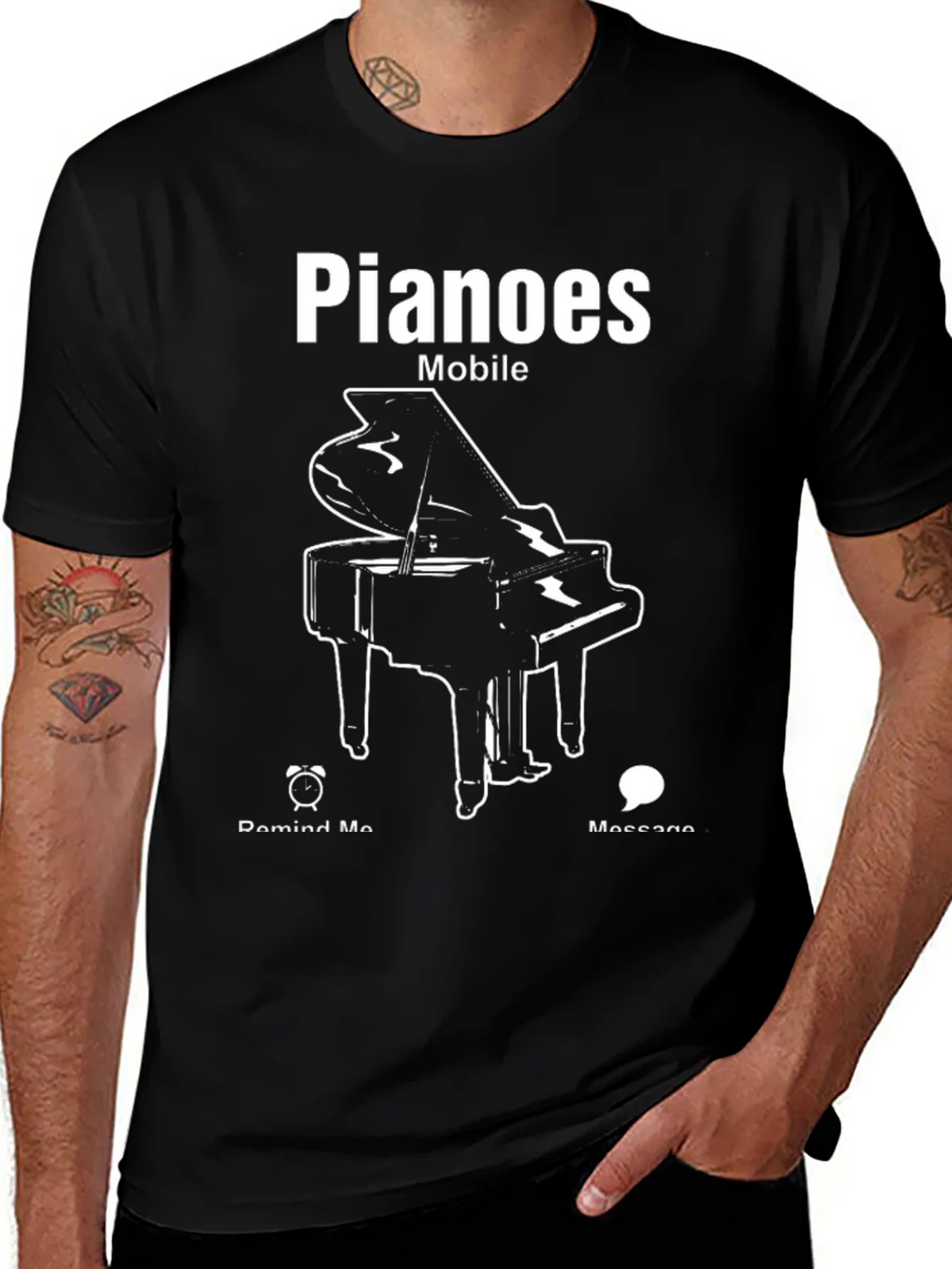 Pianoes Mobile Black T-Shirt product image 1
