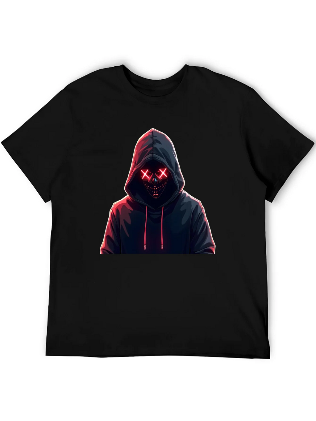 Hooded Neon Mask T-Shirt - Mens Black Tee product image 5