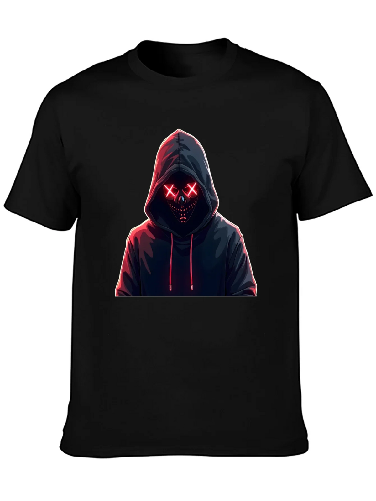 Hooded Neon Mask T-Shirt - Mens Black Tee product image 3
