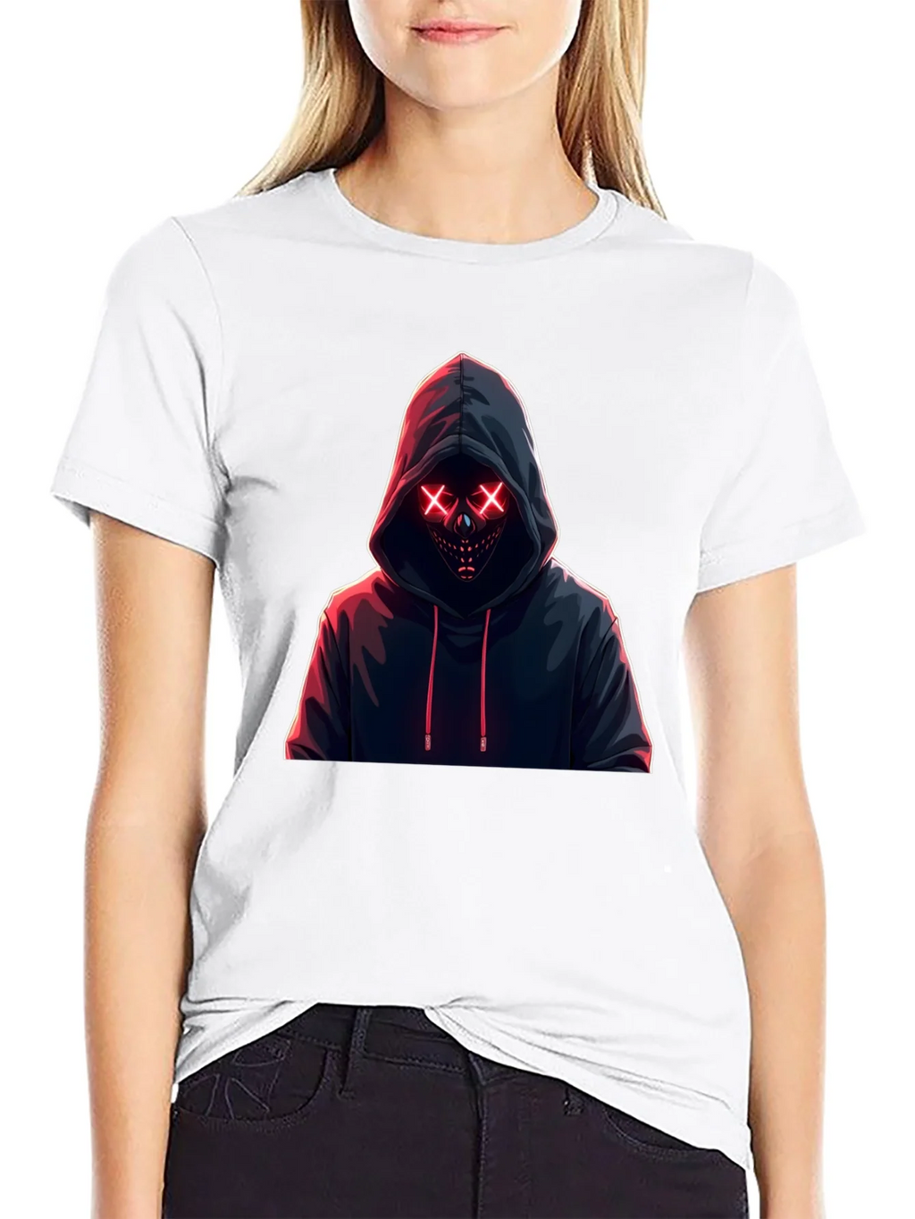 Hooded Neon Mask T-Shirt - Mens Black Tee product image 8