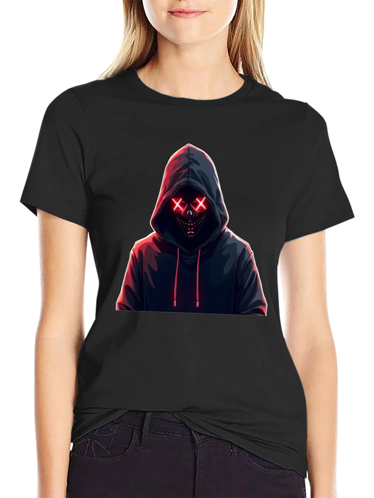 Hooded Neon Mask T-Shirt - Mens Black Tee product image 2
