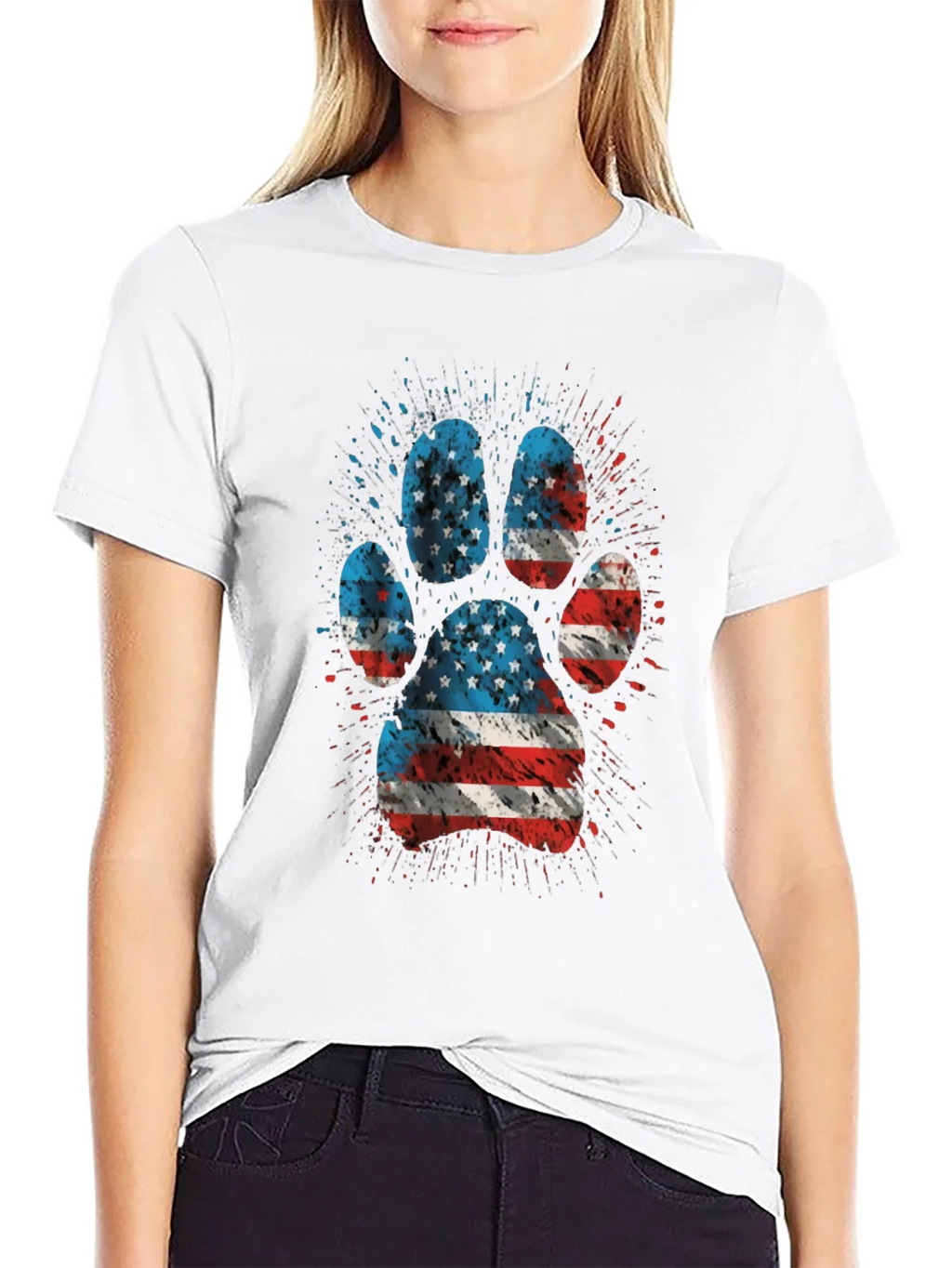 American Flag Paw Print Graphic Tee product image 8