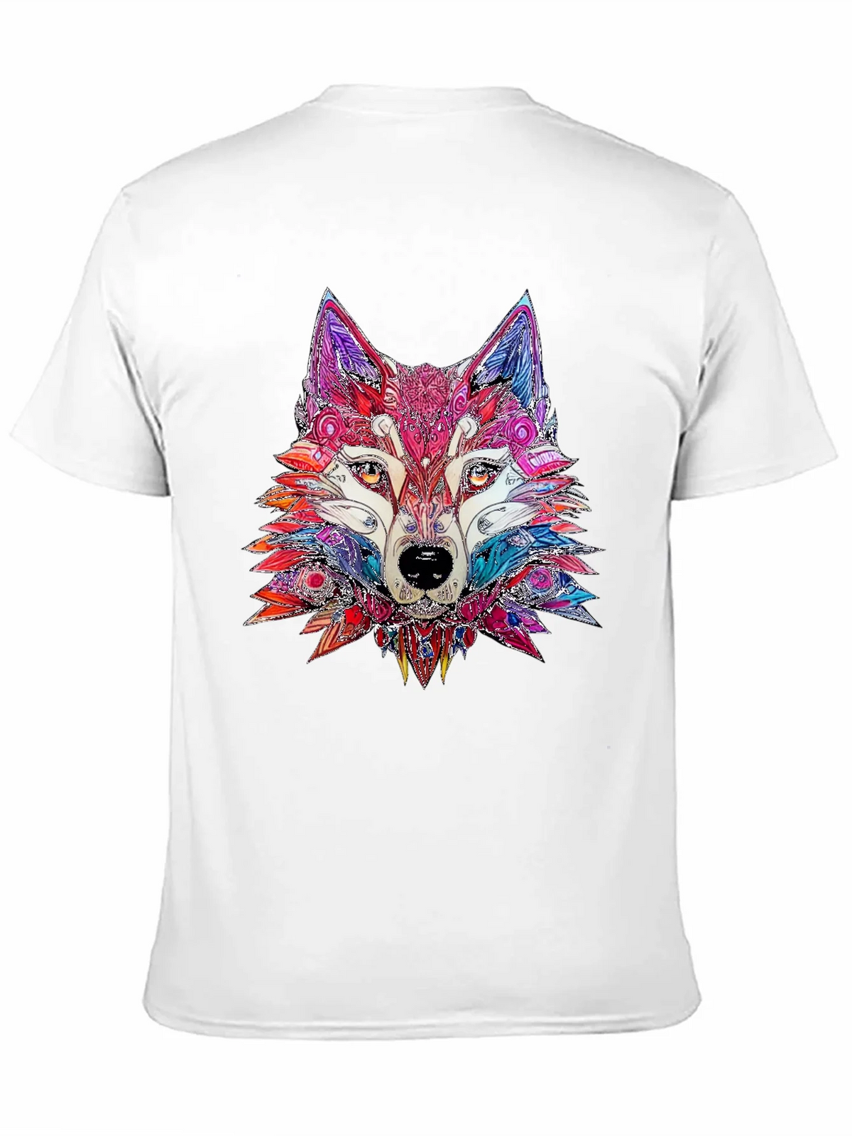 Abstract Wolf Graphic Print Black T-Shirt product image 8