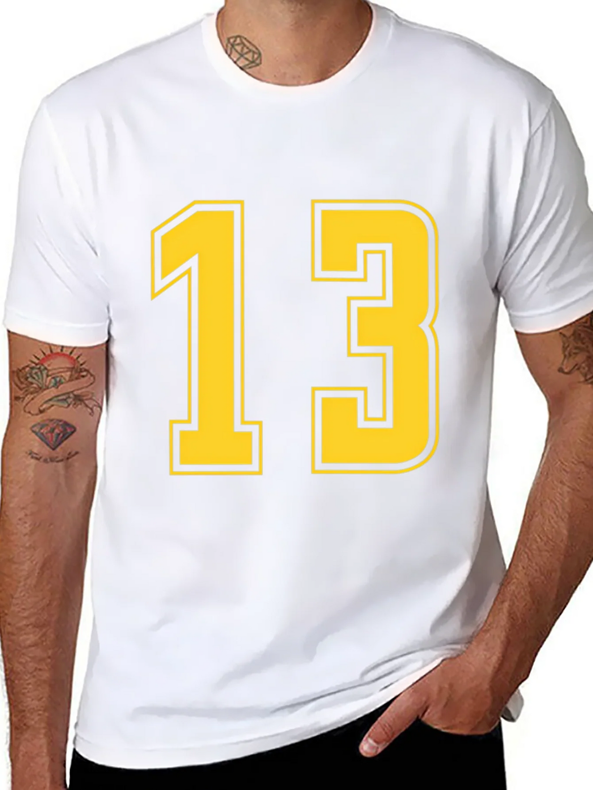 Black T-Shirt with Yellow Number 13 product image 7