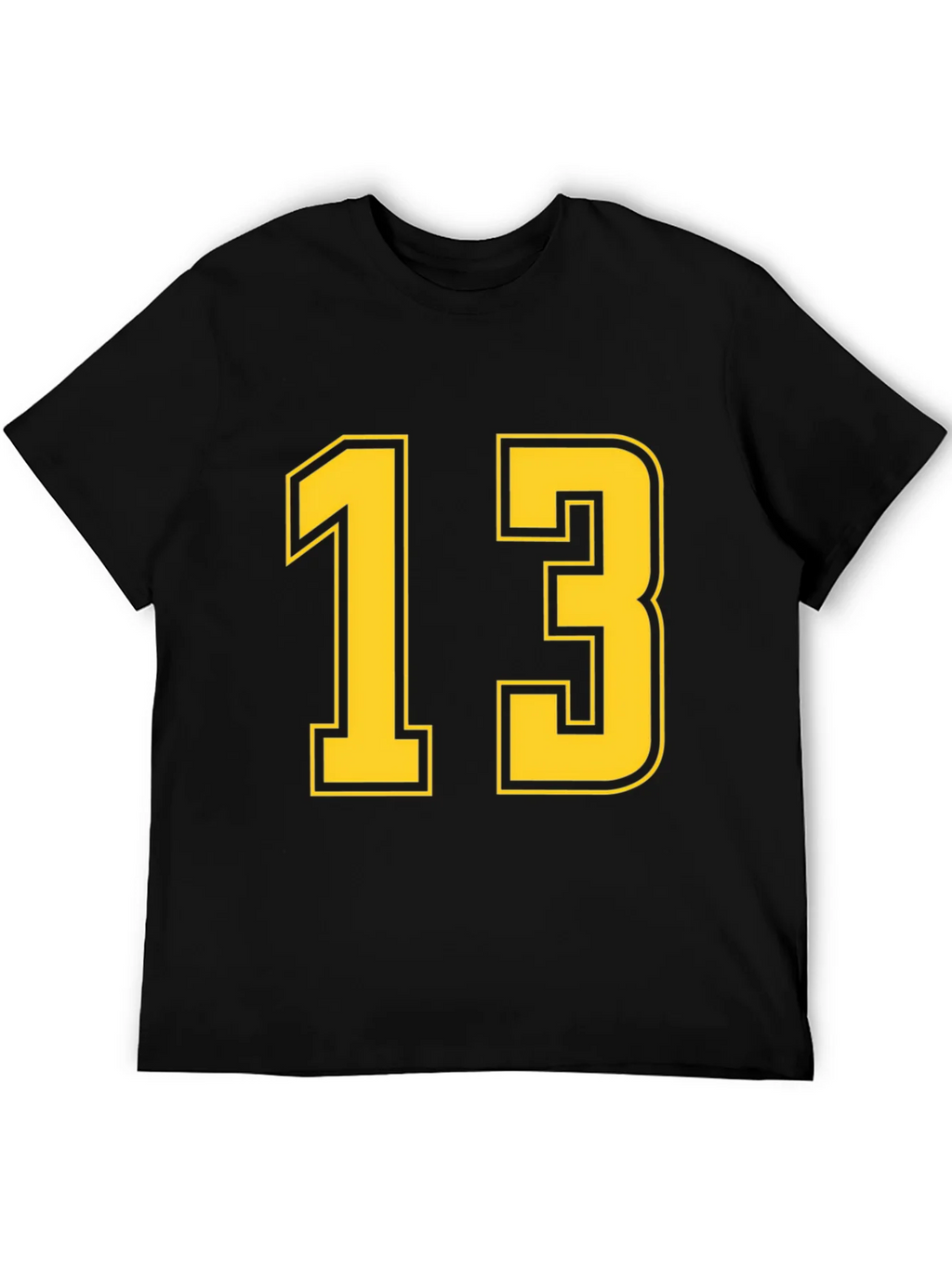 Black T-Shirt with Yellow Number 13 product image 5