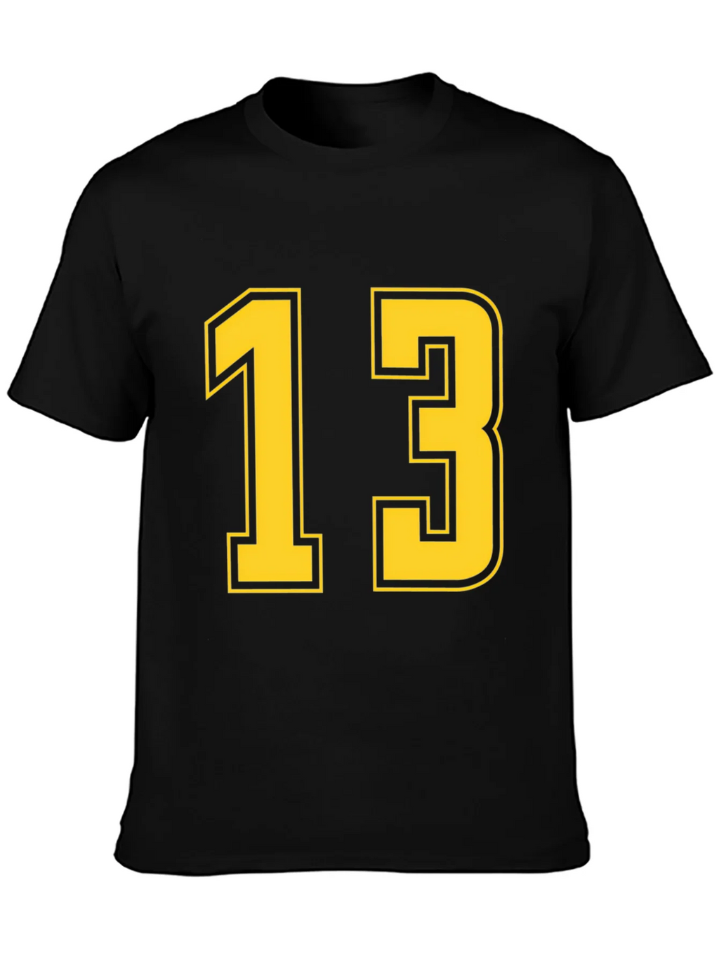 Black T-Shirt with Yellow Number 13 product image 3