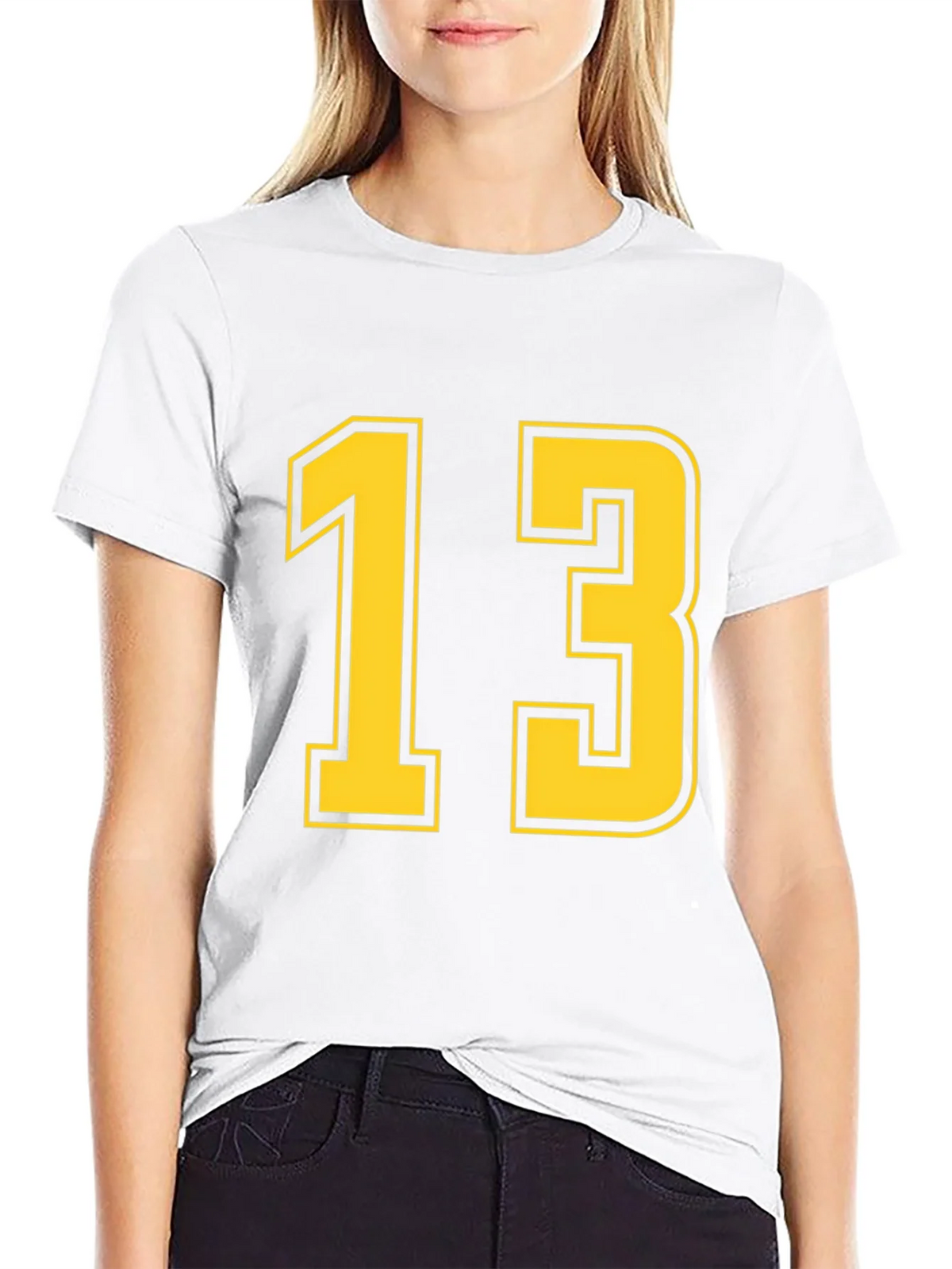 Black T-Shirt with Yellow Number 13 product image 8