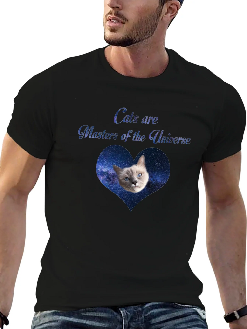 Cats Are Masters of the Universe Black T-Shirt product image 6