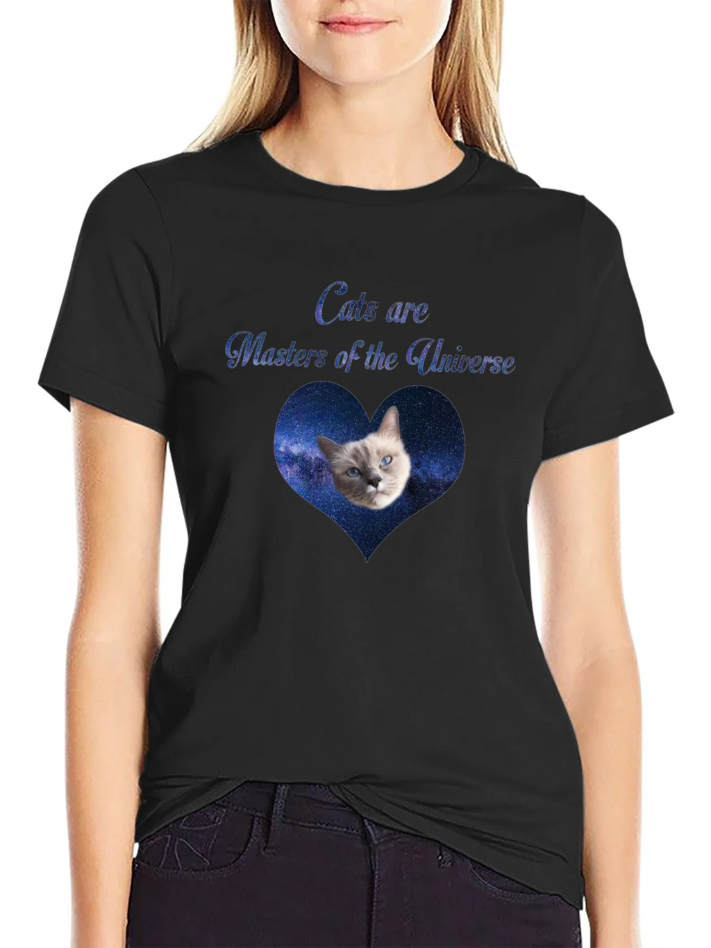 Cats Are Masters of the Universe Black T-Shirt product image 2