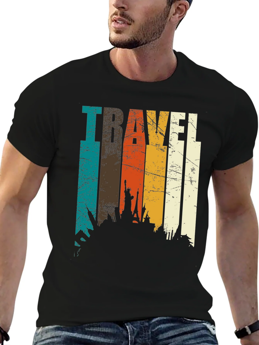 Vintage Travel Skyline T-Shirt product image 6