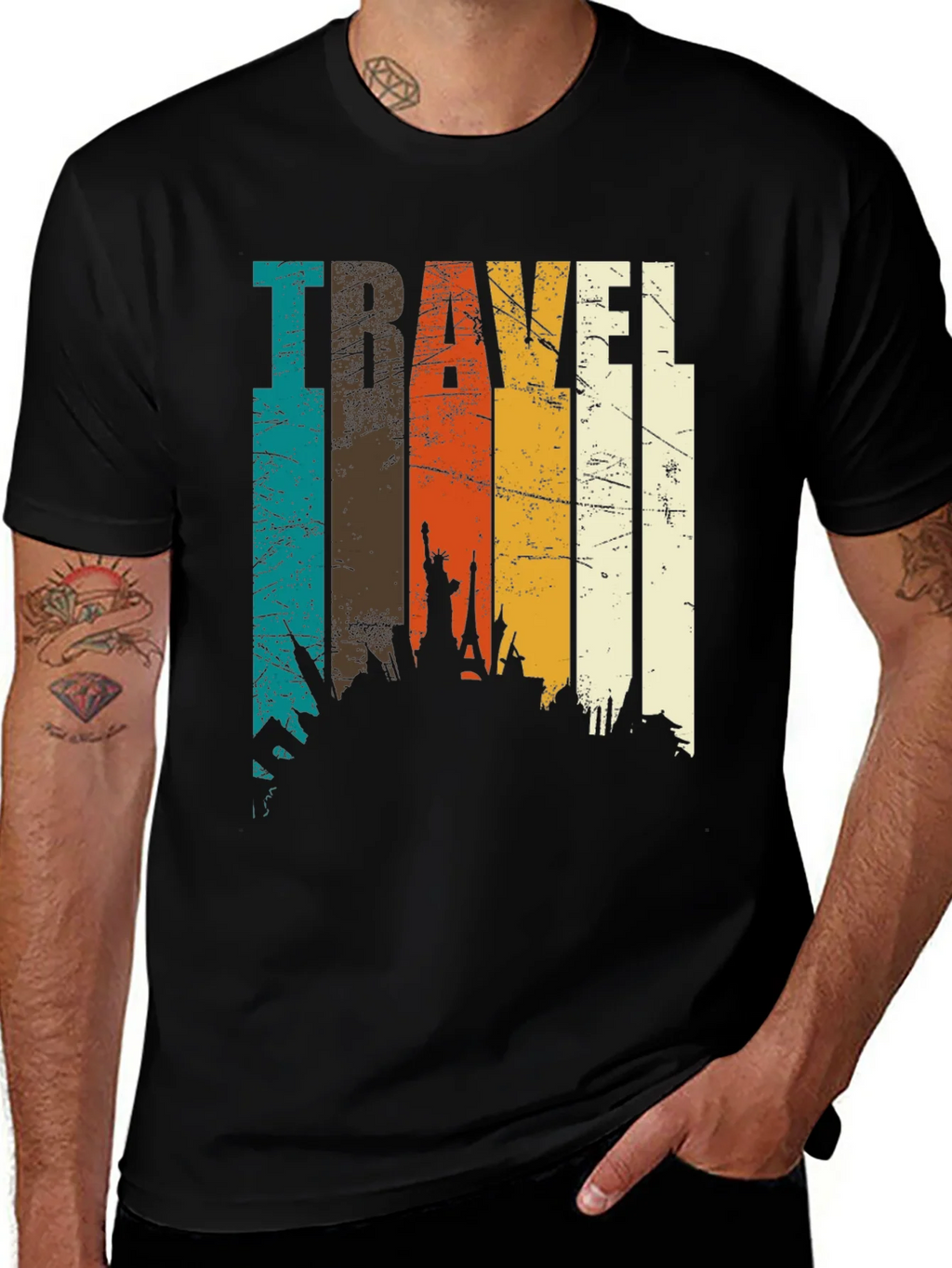 Vintage Travel Skyline T-Shirt product image 1