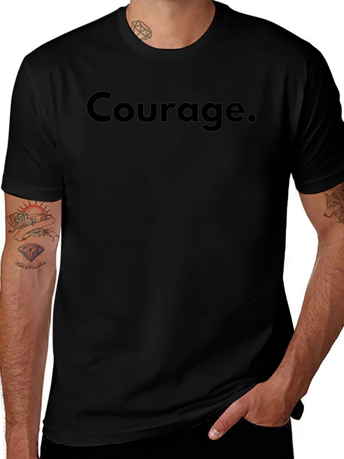 Courage Black T-Shirt - Classic Statement Tee product image 1