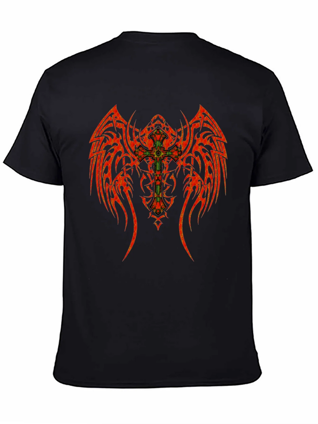 Tribal Winged Cross Graphic T-Shirt product image 4