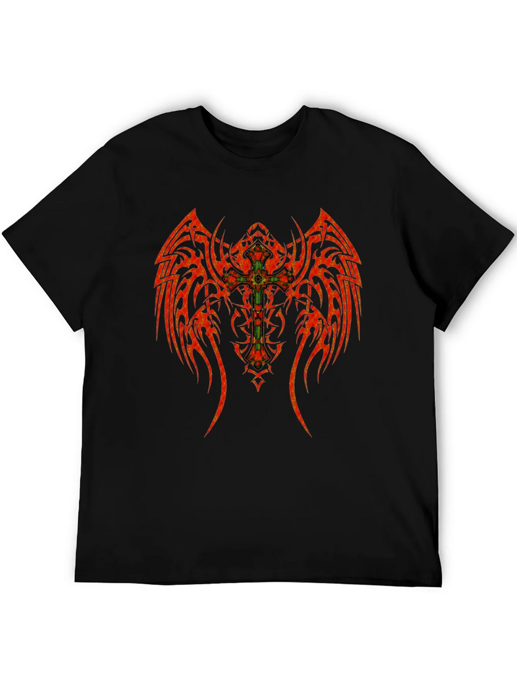 Tribal Winged Cross Graphic T-Shirt product image 5