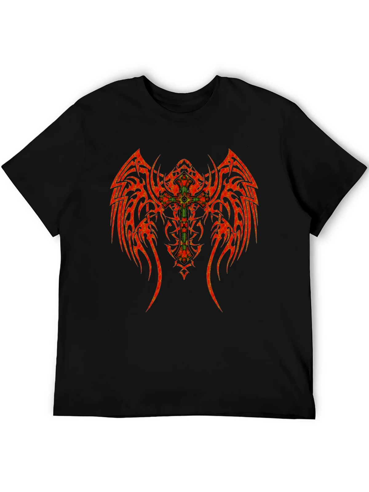 Tribal Winged Cross Graphic T-Shirt product image 5