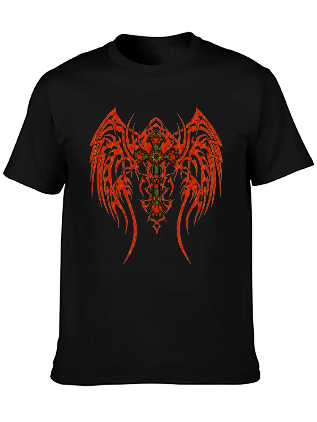 Tribal Winged Cross Graphic T-Shirt product image 3