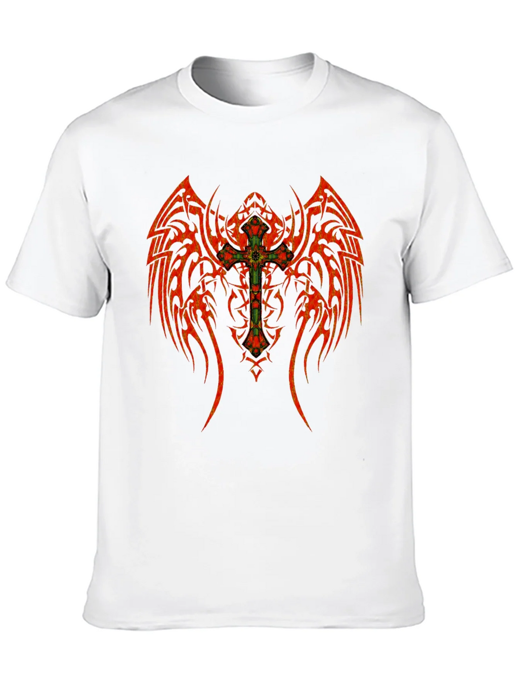 Tribal Winged Cross Graphic T-Shirt product image 9