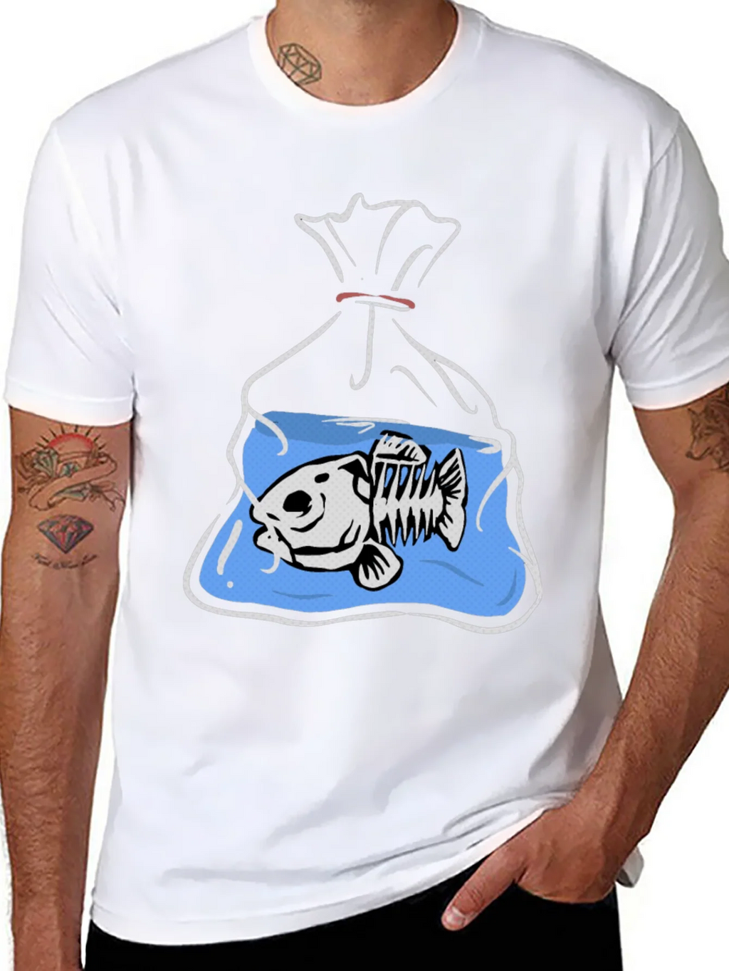 Fish Bones in Bag Graphic Tee