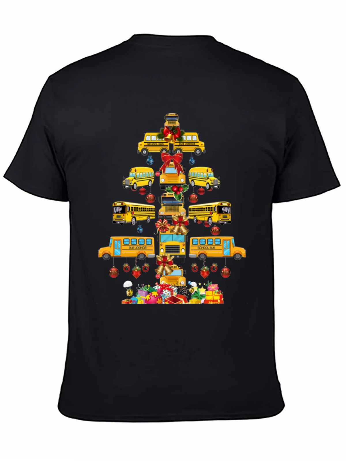 Festive School Bus Christmas Tree T-Shirt product image 4