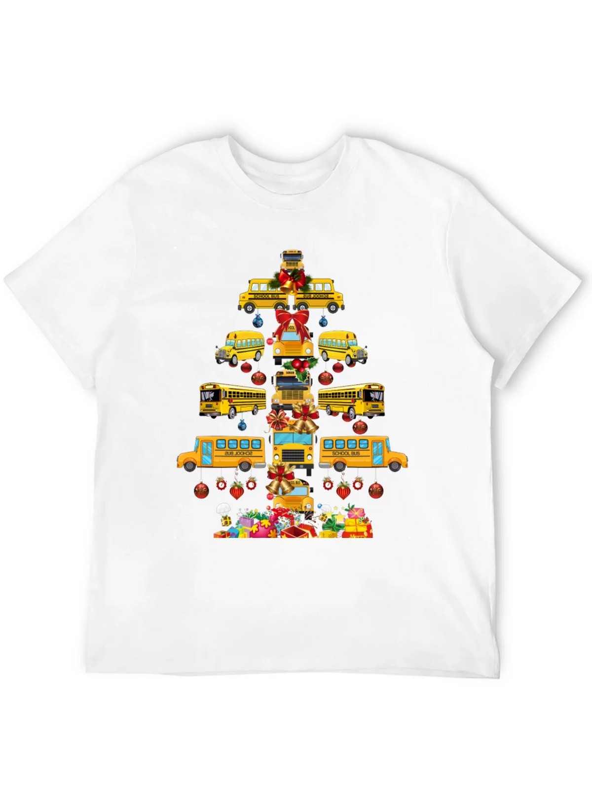 Festive School Bus Christmas Tree T-Shirt product image 11
