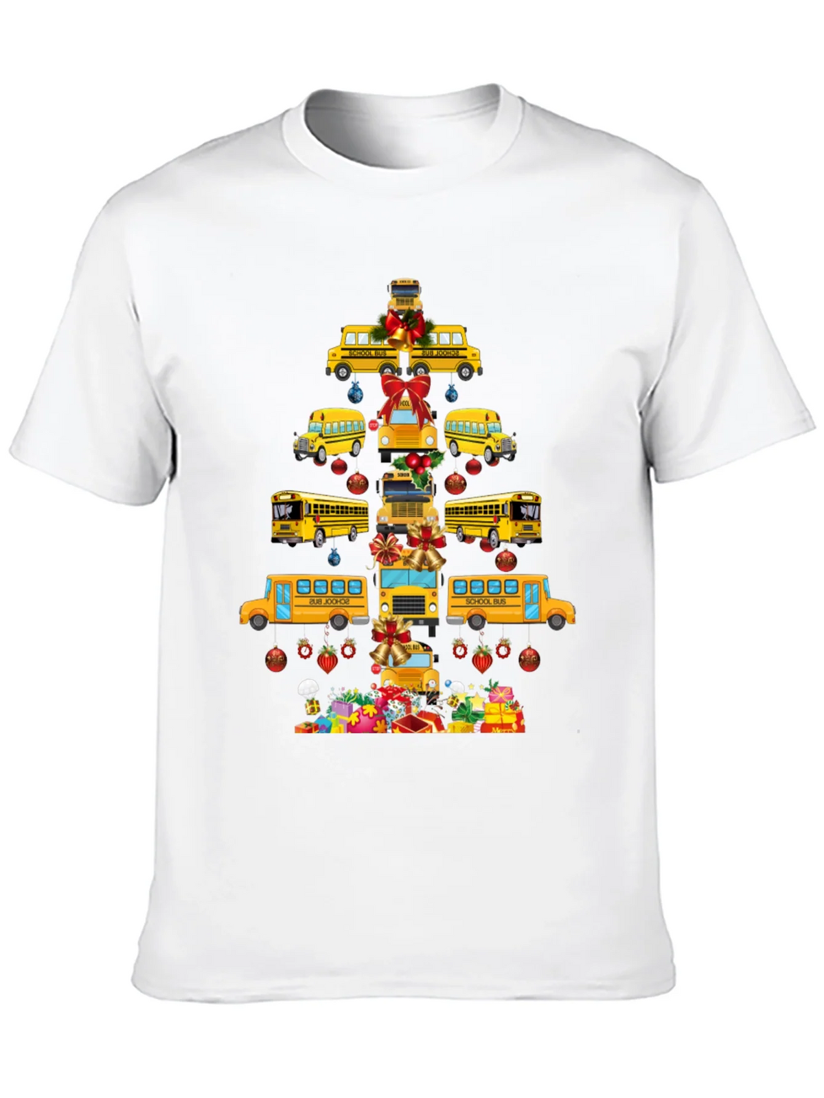 Festive School Bus Christmas Tree T-Shirt product image 9
