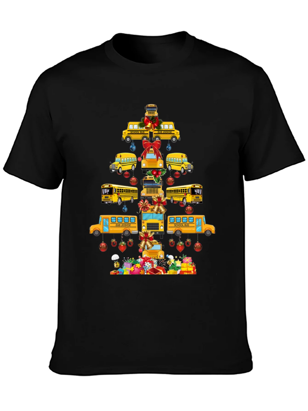 Festive School Bus Christmas Tree T-Shirt product image 3