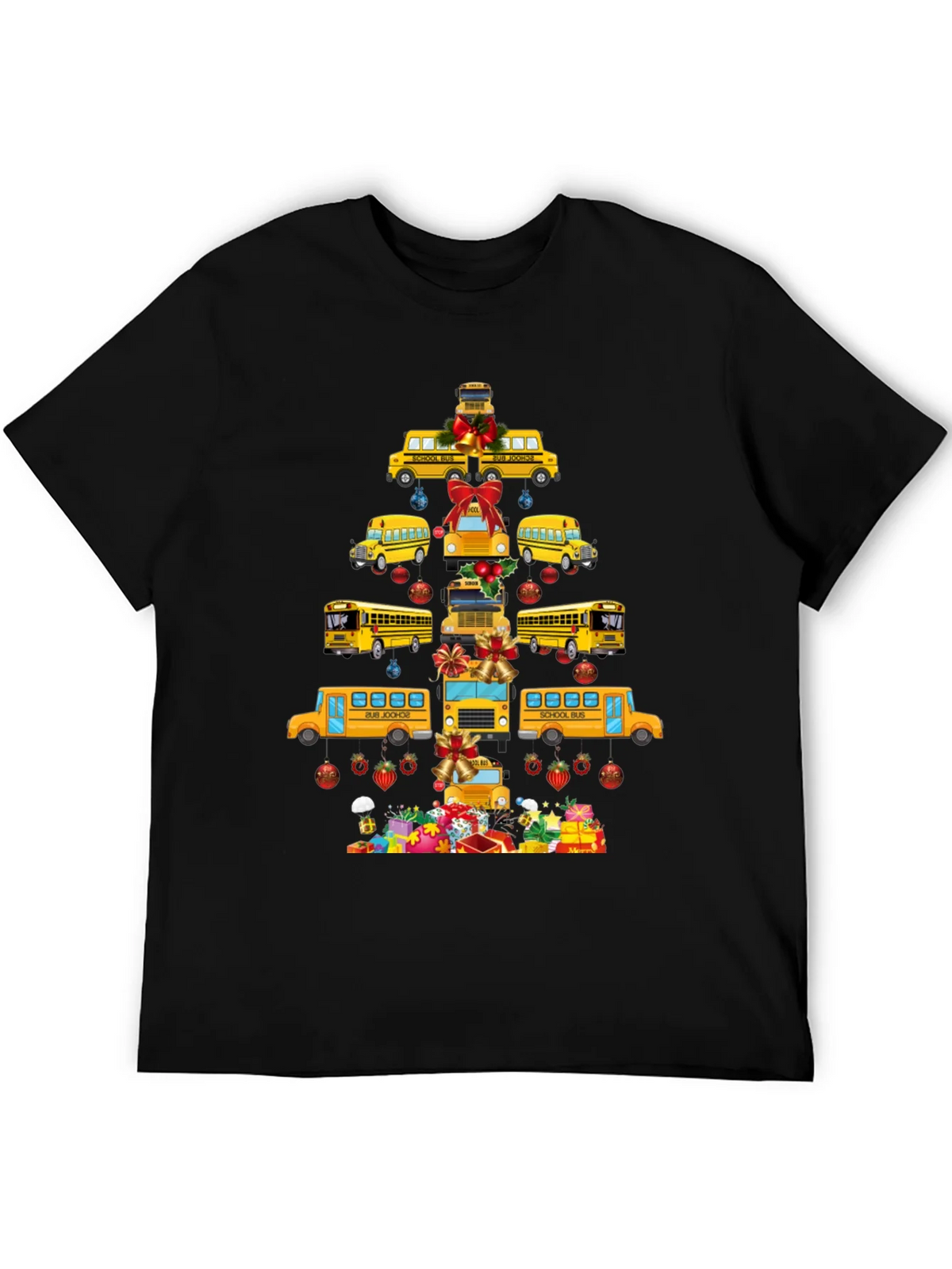 Festive School Bus Christmas Tree T-Shirt product image 5