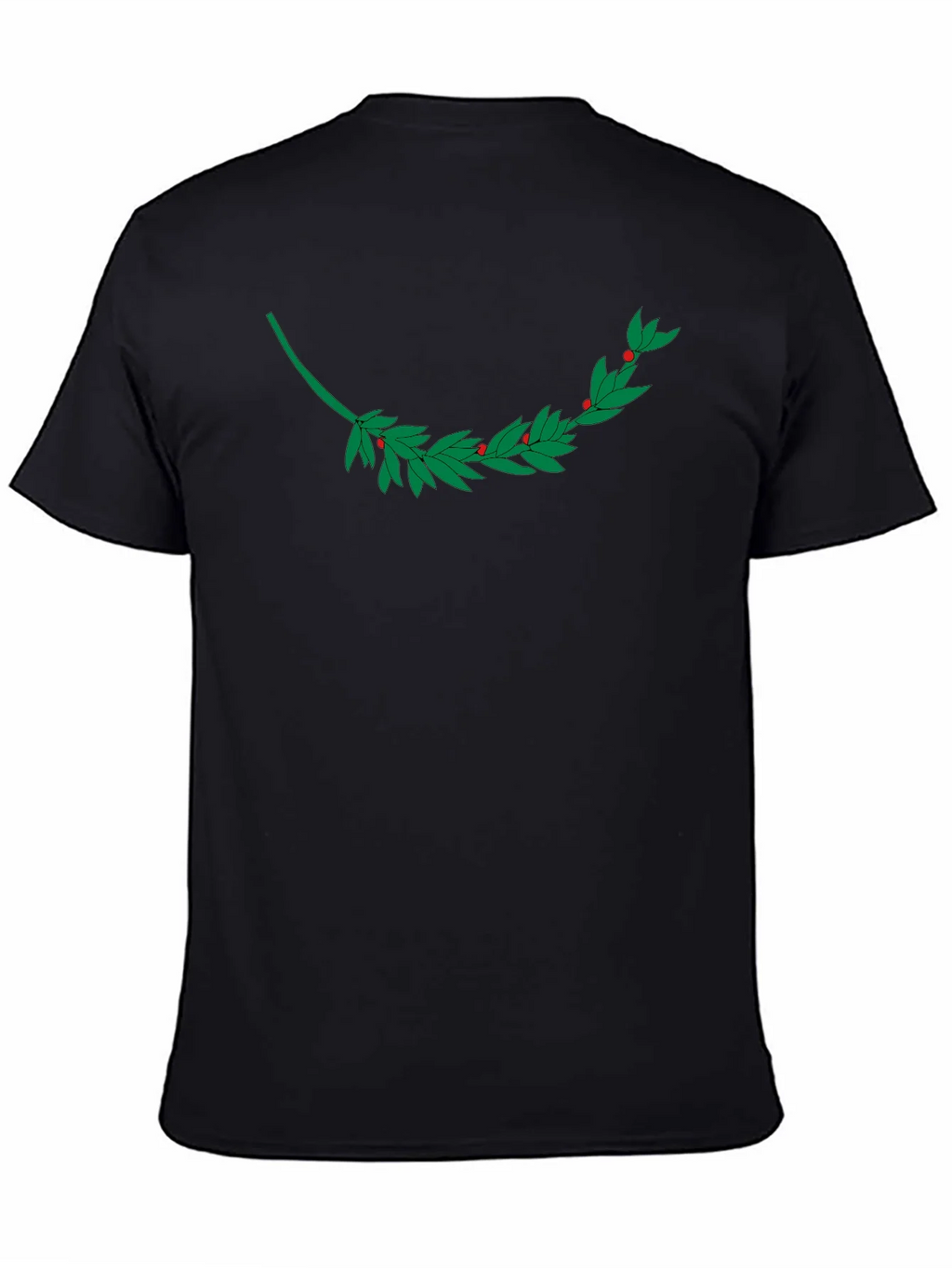 Black T-Shirt with Laurel Branch Design product image 4