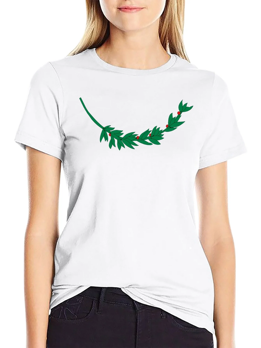 Black T-Shirt with Laurel Branch Design product image 8