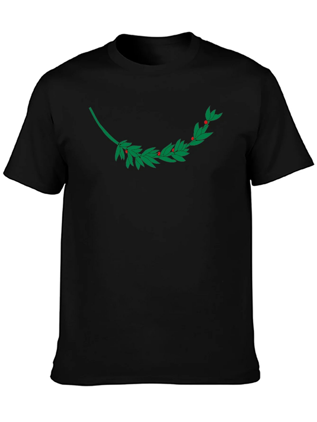 Black T-Shirt with Laurel Branch Design product image 3