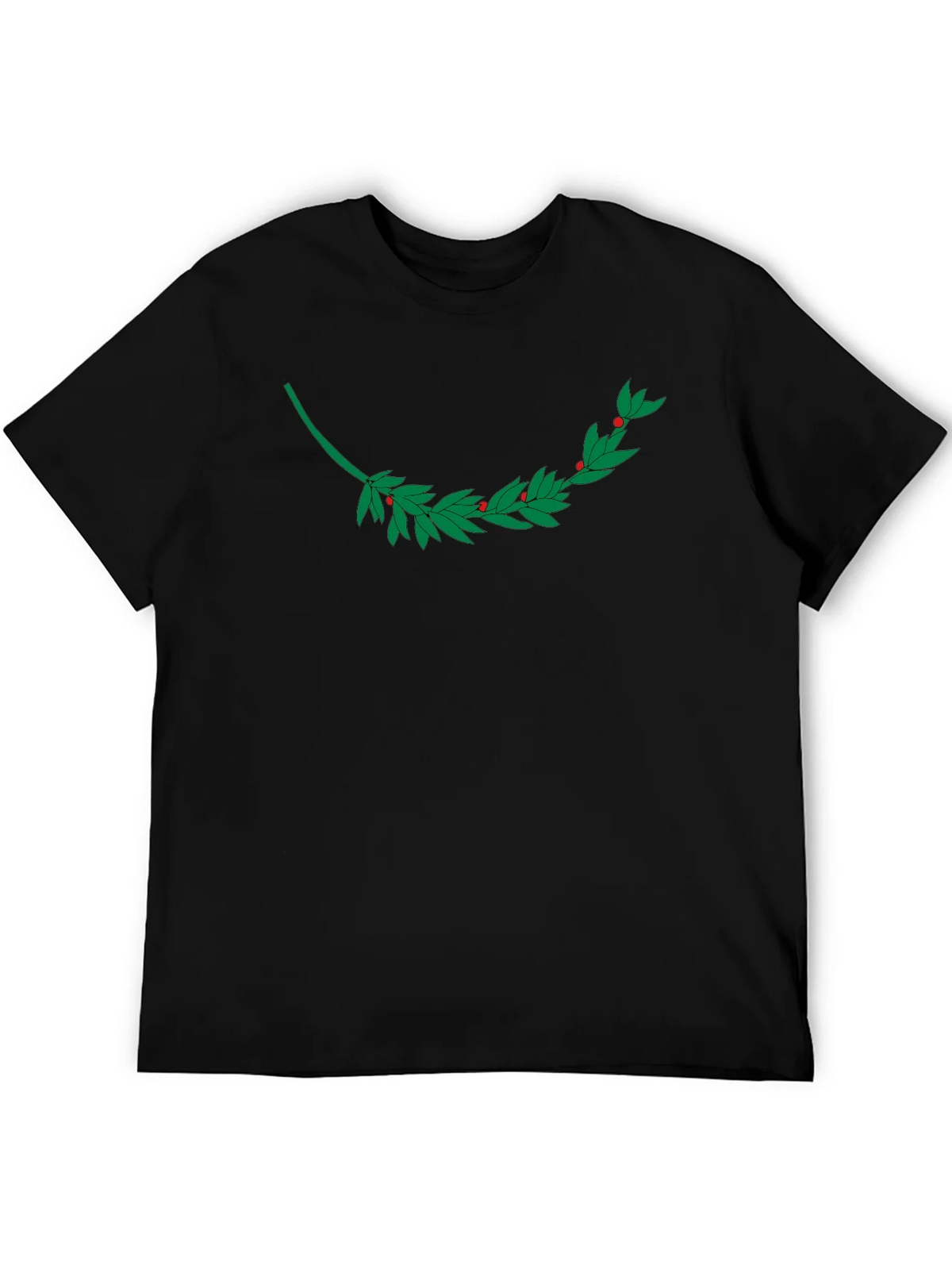 Black T-Shirt with Laurel Branch Design product image 5