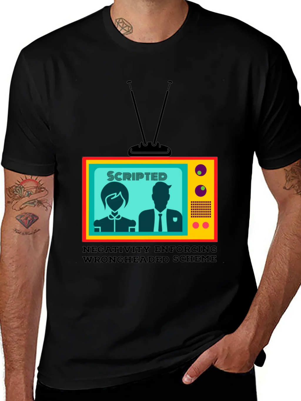 Scripted TV Show T-Shirt - Enforcing Wrongheaded Scheme product image 1