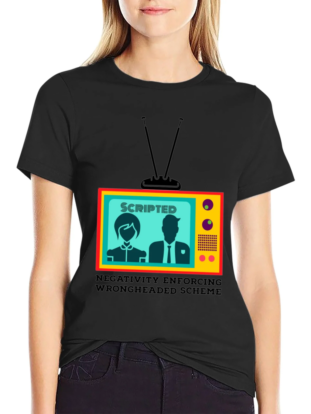 Scripted TV Show T-Shirt - Enforcing Wrongheaded Scheme product image 2