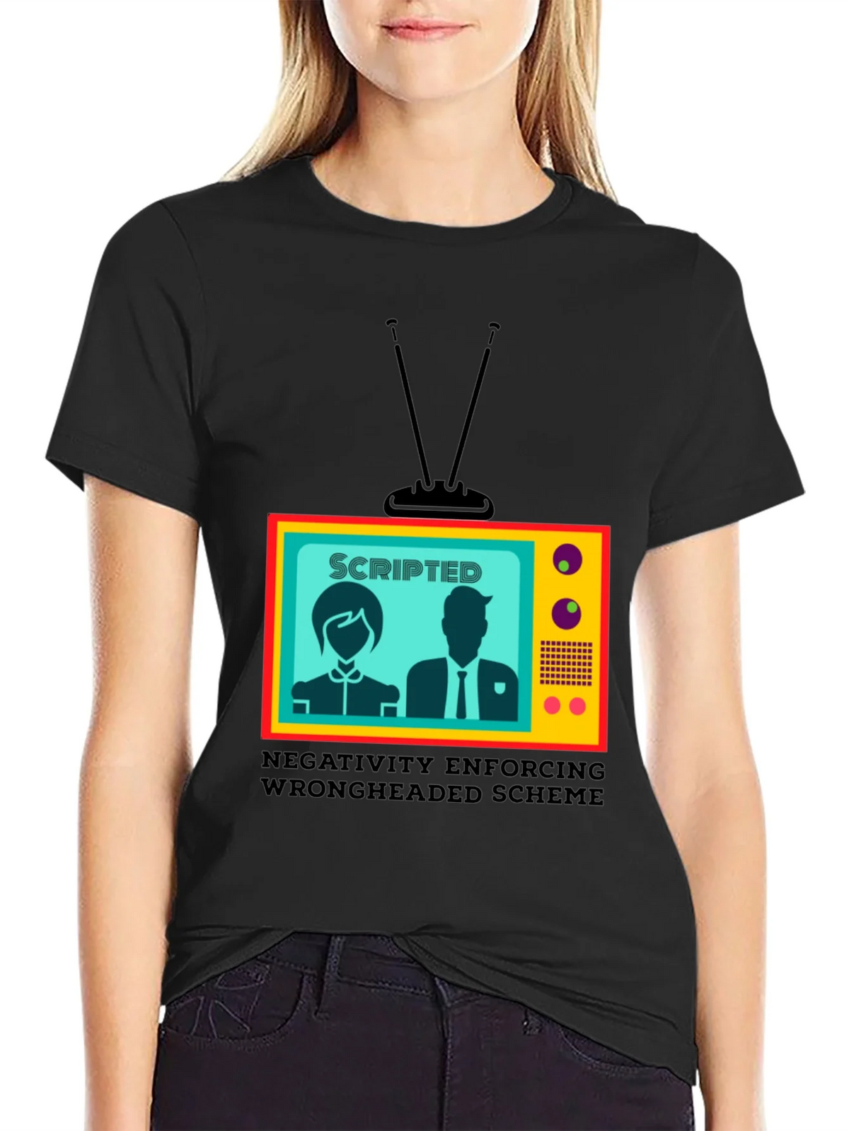 Scripted TV Show T-Shirt - Enforcing Wrongheaded Scheme product image 2
