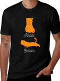 Yoga Cat Inhale Exhale Black T-Shirt product image 1