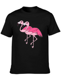 Flamingo Graphic Tee - Black Cotton Shirt product image 1