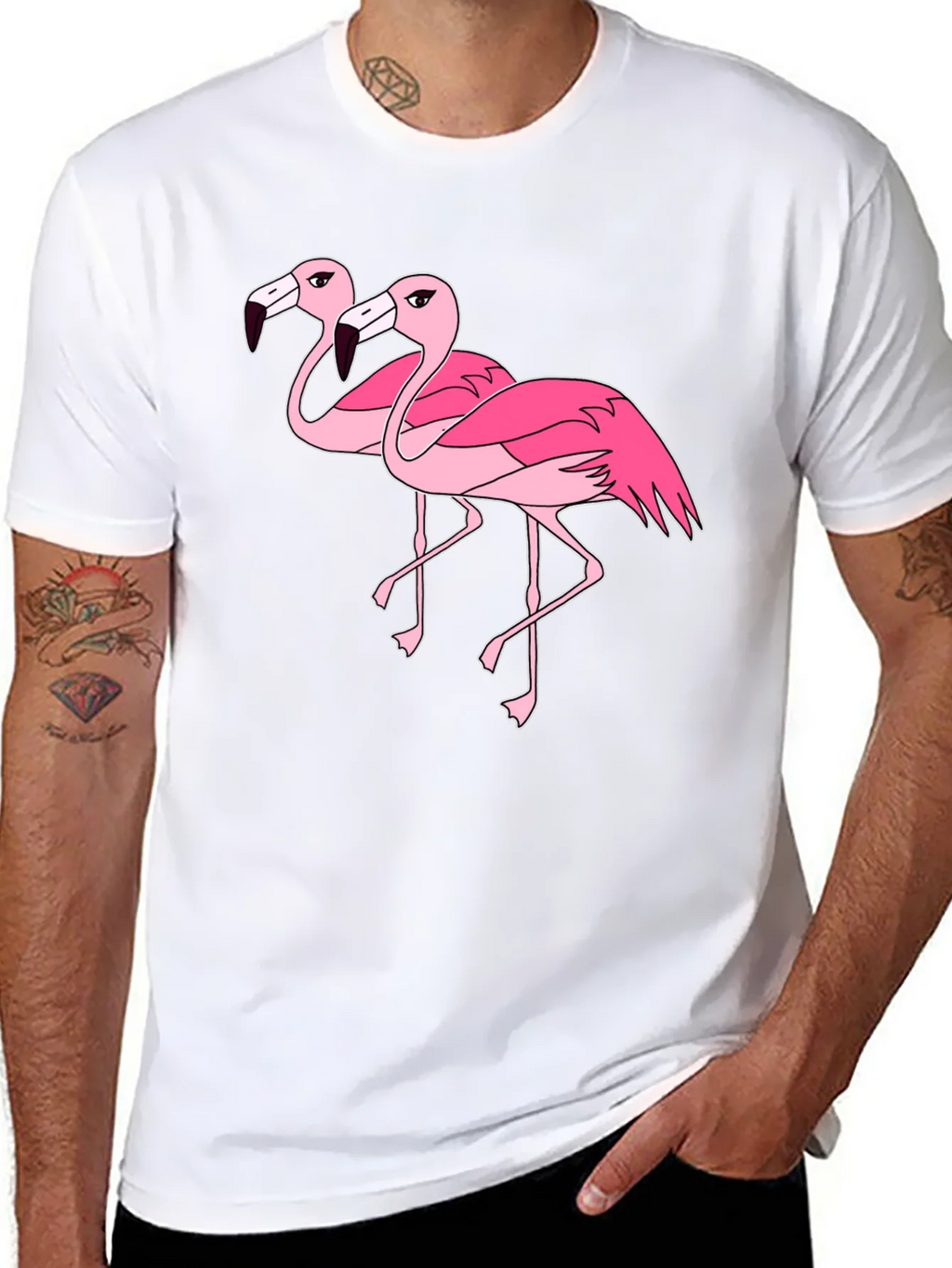 Flamingo Graphic Tee - Black Cotton Shirt product image 5