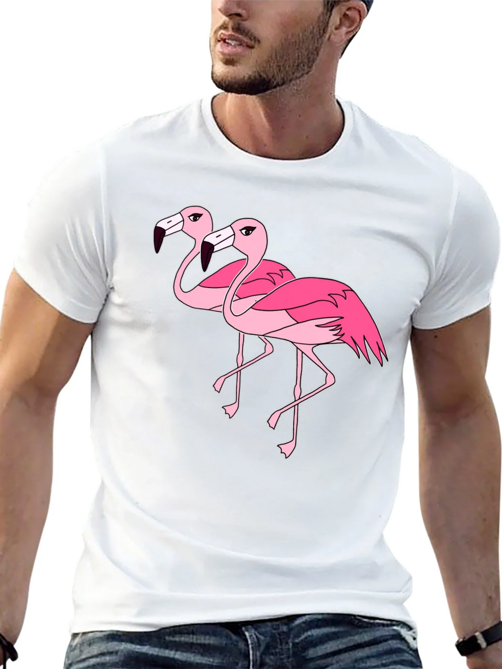 Flamingo Graphic Tee - Black Cotton Shirt product image 10