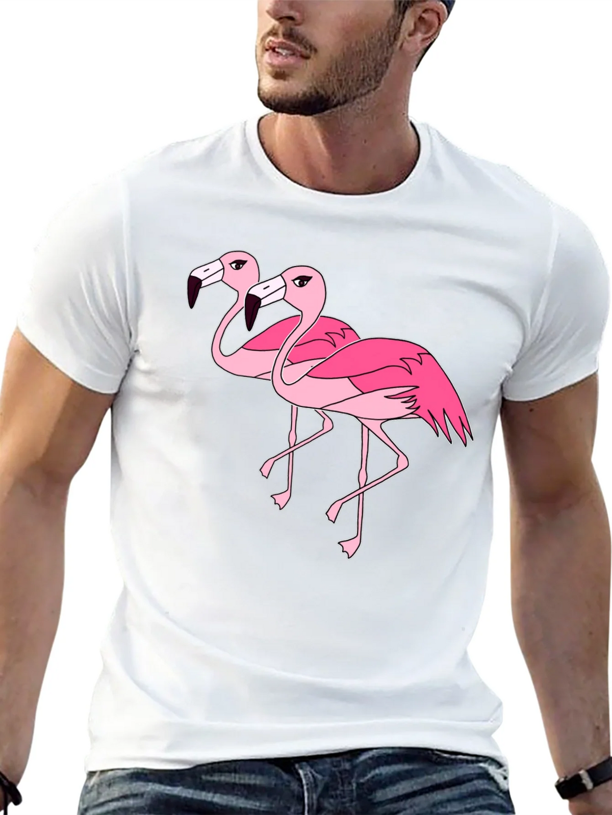 Flamingo Graphic Tee - Black Cotton Shirt product image 10