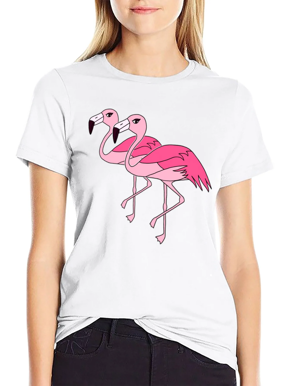 Flamingo Graphic Tee - Black Cotton Shirt product image 6
