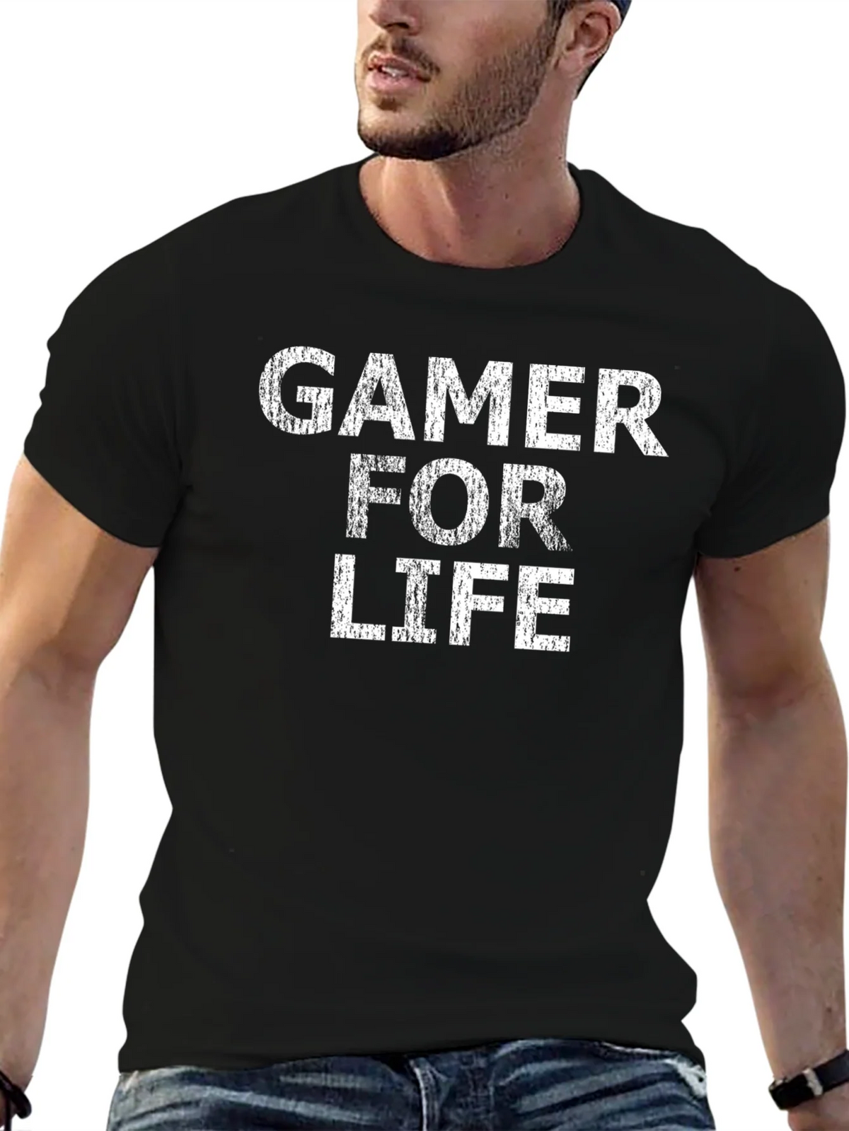 Gamer For Life Graphic Tee - Black Casual T-Shirt product image 6