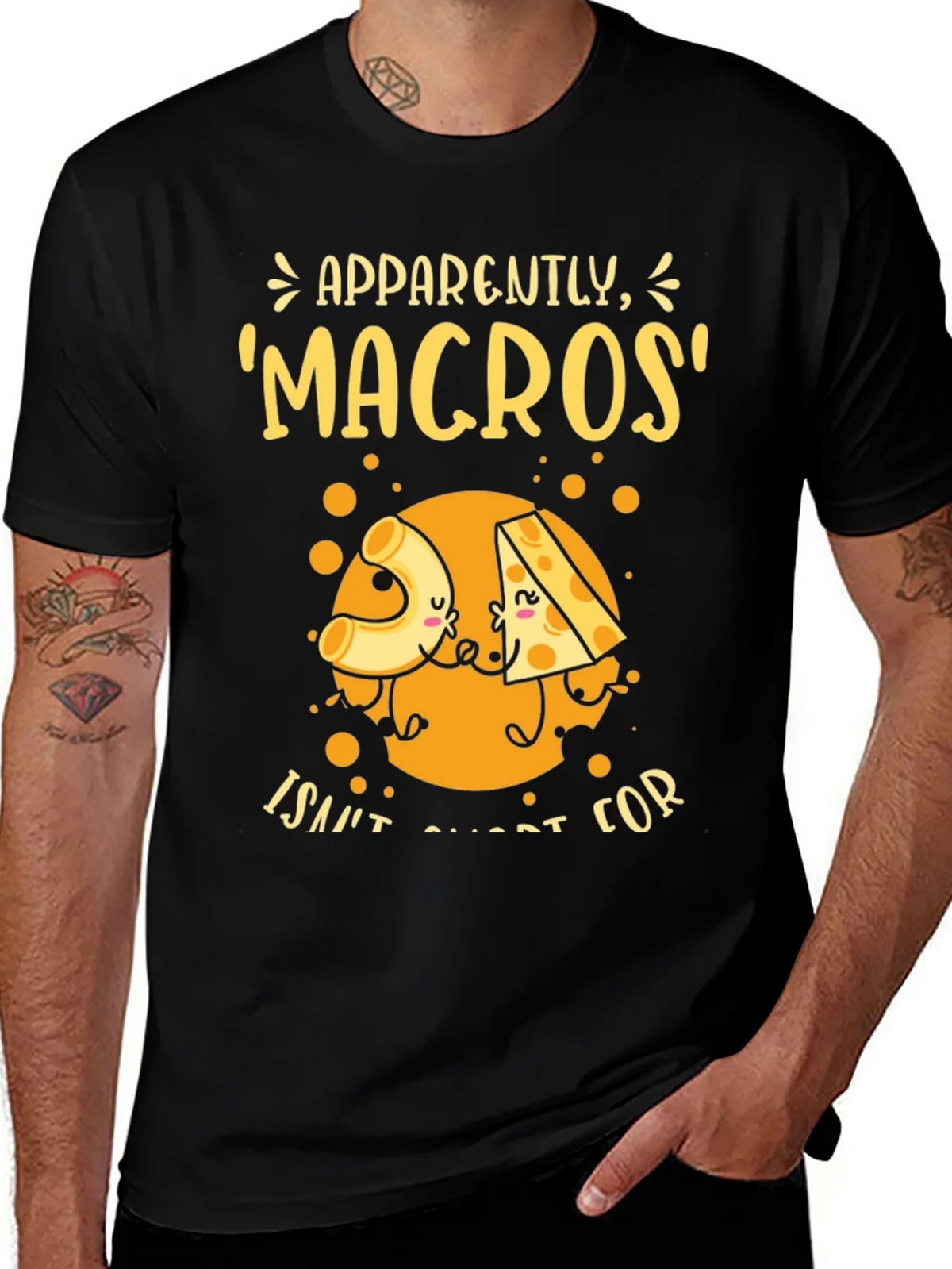 Funny Macros Pasta and Cheese Graphic T-Shirt product image 1